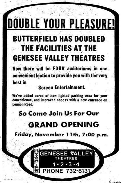 Genesee Valley Cinemas - Nov 1977 Ad (newer photo)
